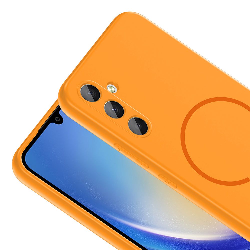 Galaxy A14 Kılıf M-safe Şarj Özellikli Zore Meta Kapak Turuncu