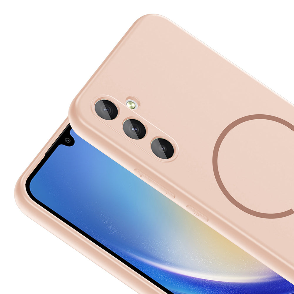 Galaxy A14 Kılıf M-safe Şarj Özellikli Zore Meta Kapak Kahverengi