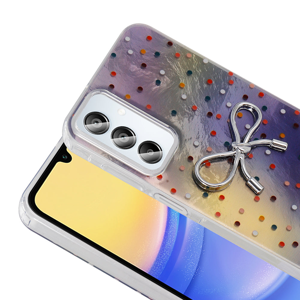 Galaxy A15 Kılıf Kamera Korumalı Figürlü Zore Ponti Silikon Kapak Lila