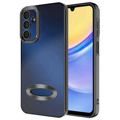 Galaxy A15 Kılıf Kamera Korumalı Logo Gösteren Zore Omega Kapak Gümüş
