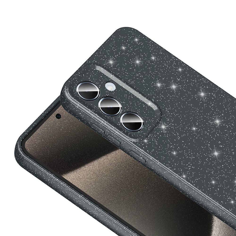 Galaxy A15 Kılıf Kamera Korumalı Simli Lüks Zore Koton Kapak Mor