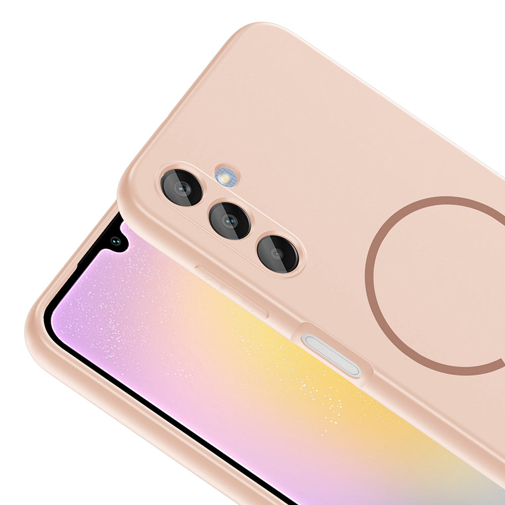 Galaxy A15 Kılıf M-safe Şarj Özellikli Zore Meta Kapak Kahverengi