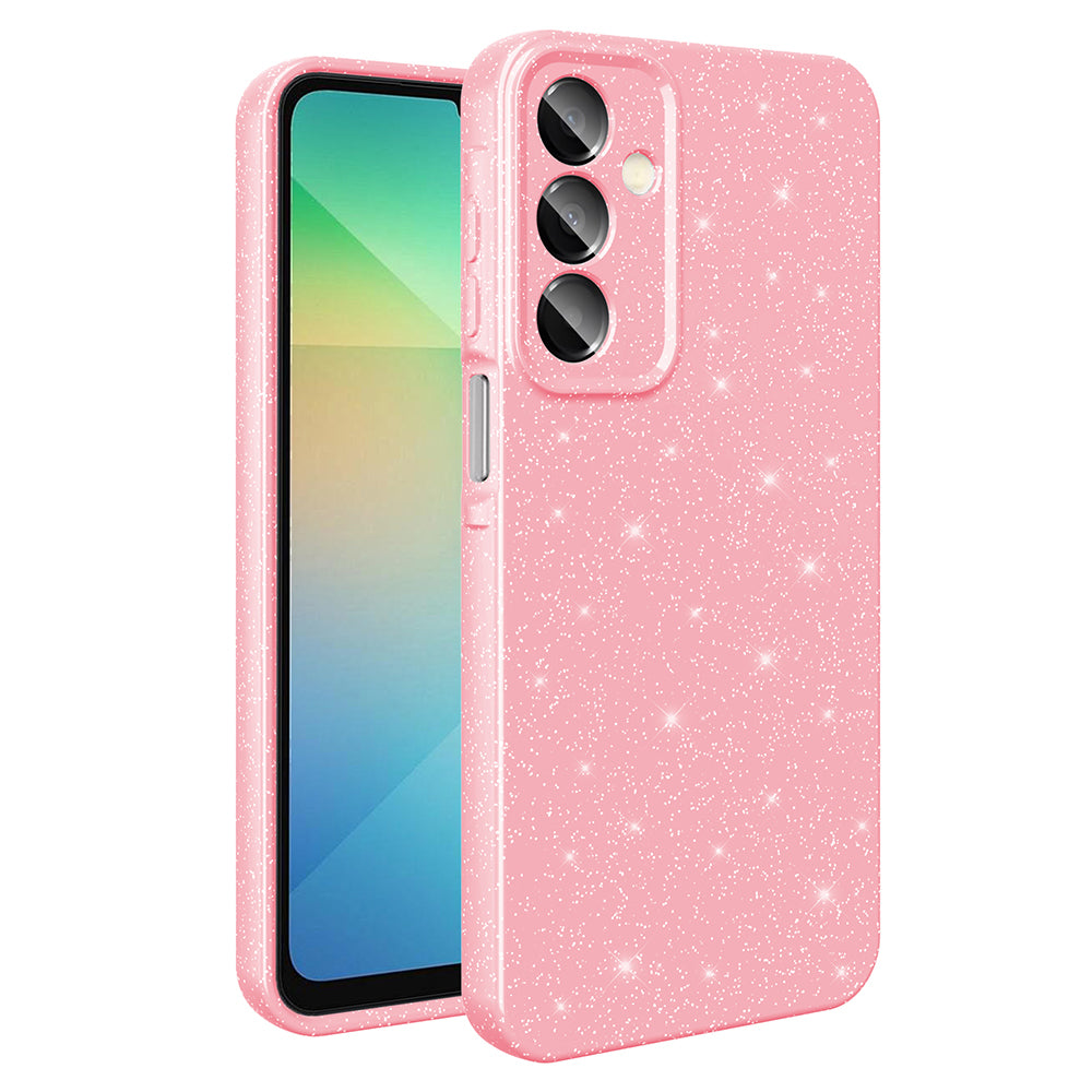 Galaxy A16 Kılıf Kamera Korumalı Simli Lüks Zore Koton Kapak Lila