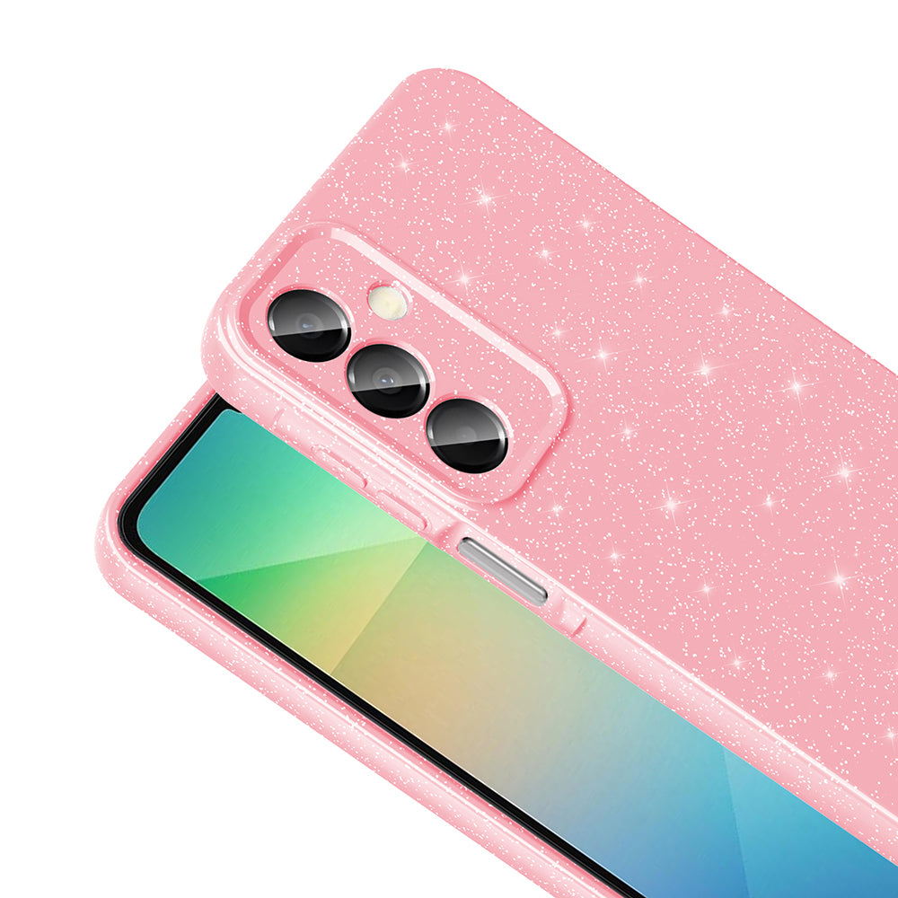 Galaxy A16 Kılıf Kamera Korumalı Simli Lüks Zore Koton Kapak Lila