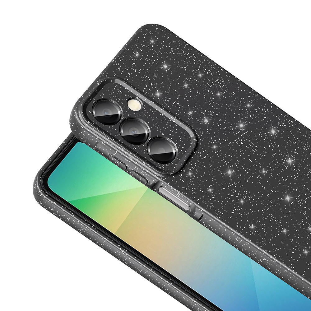 Galaxy A16 Kılıf Kamera Korumalı Simli Lüks Zore Koton Kapak Gümüş