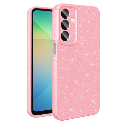 Galaxy A16 Kılıf Kamera Korumalı Simli Lüks Zore Koton Kapak Açık Pembe