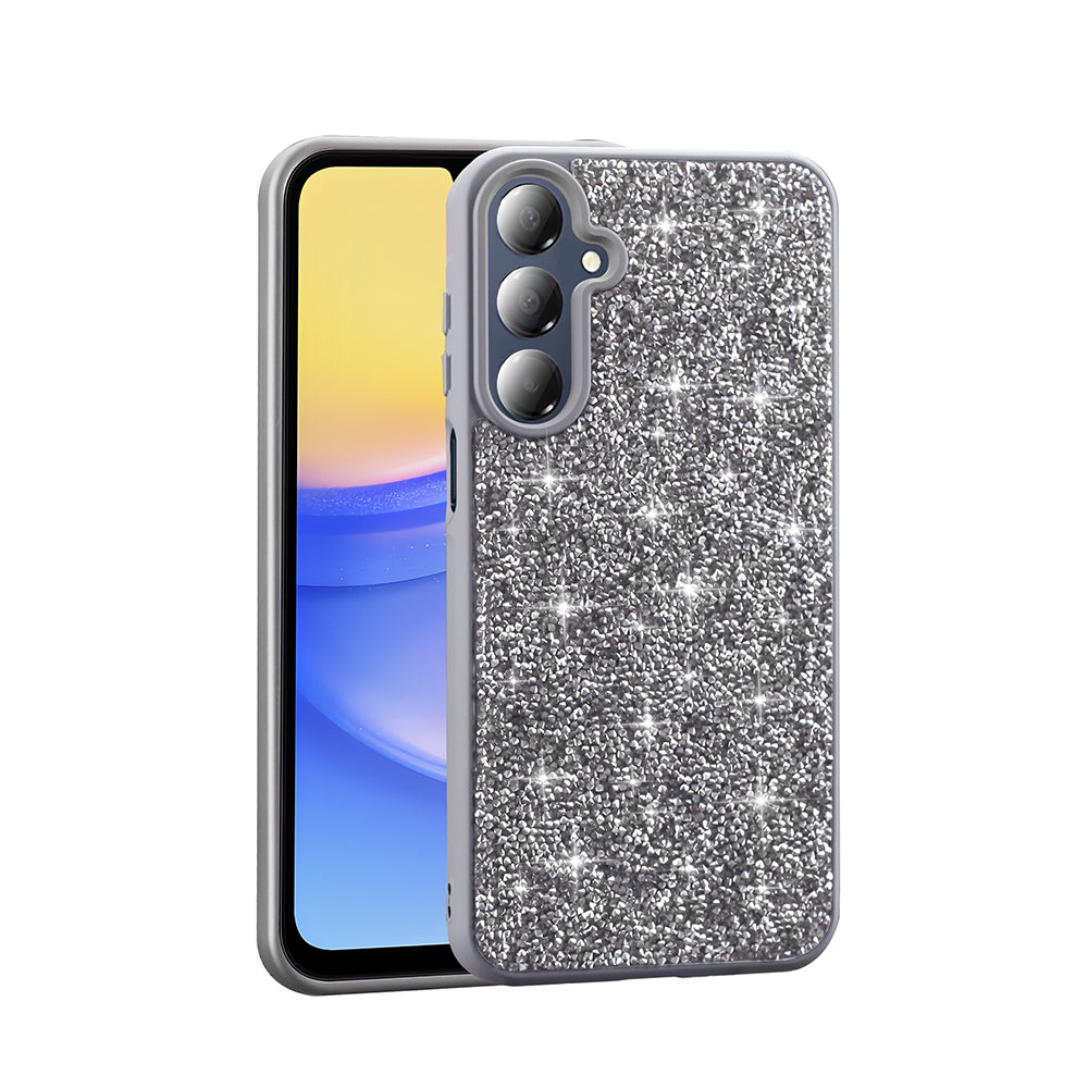 Galaxy A16 Kılıf Parlak Taşlı Tasarım Zore Pırlanta Kapak Gri