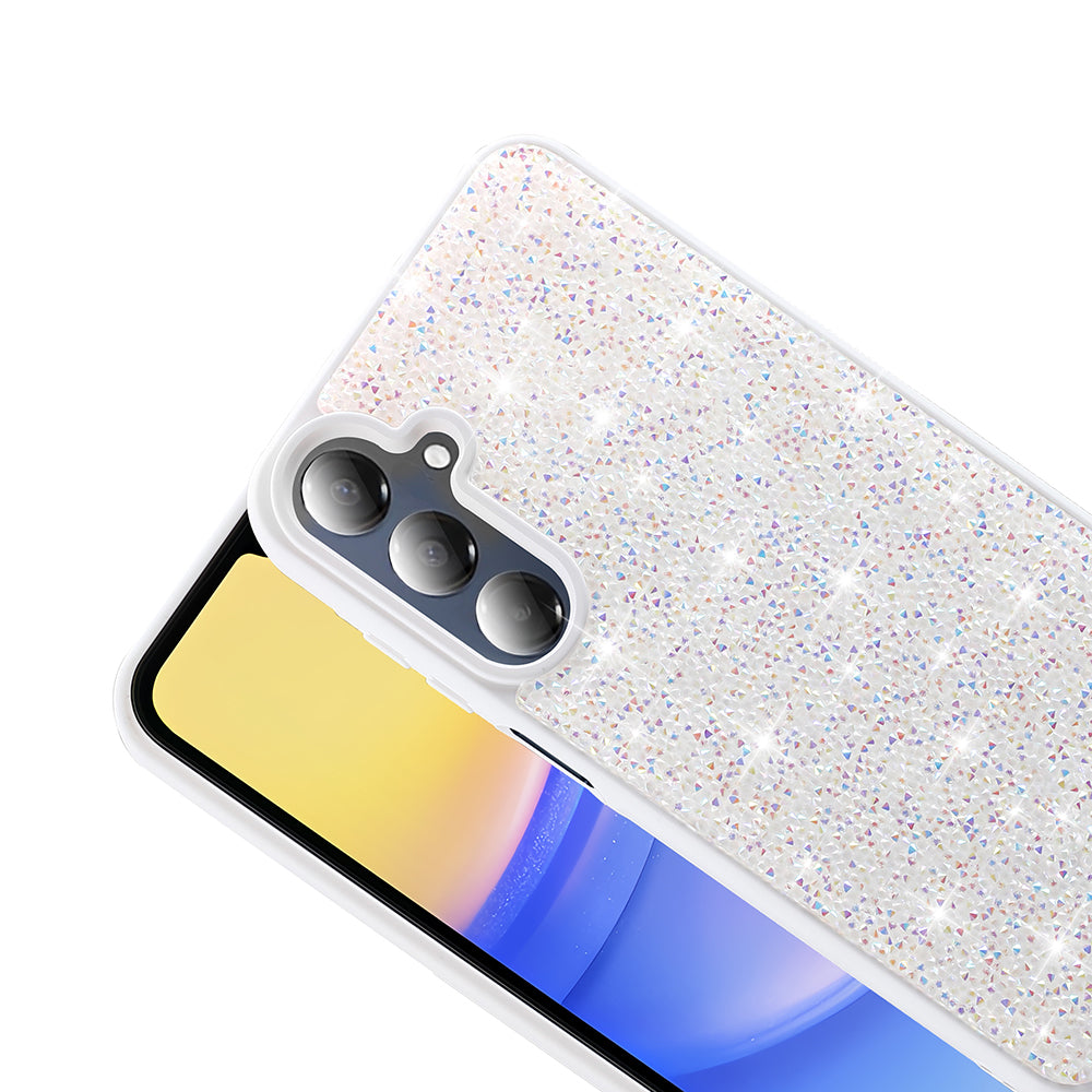 Galaxy A16 Kılıf Parlak Taşlı Tasarım Zore Pırlanta Kapak Beyaz