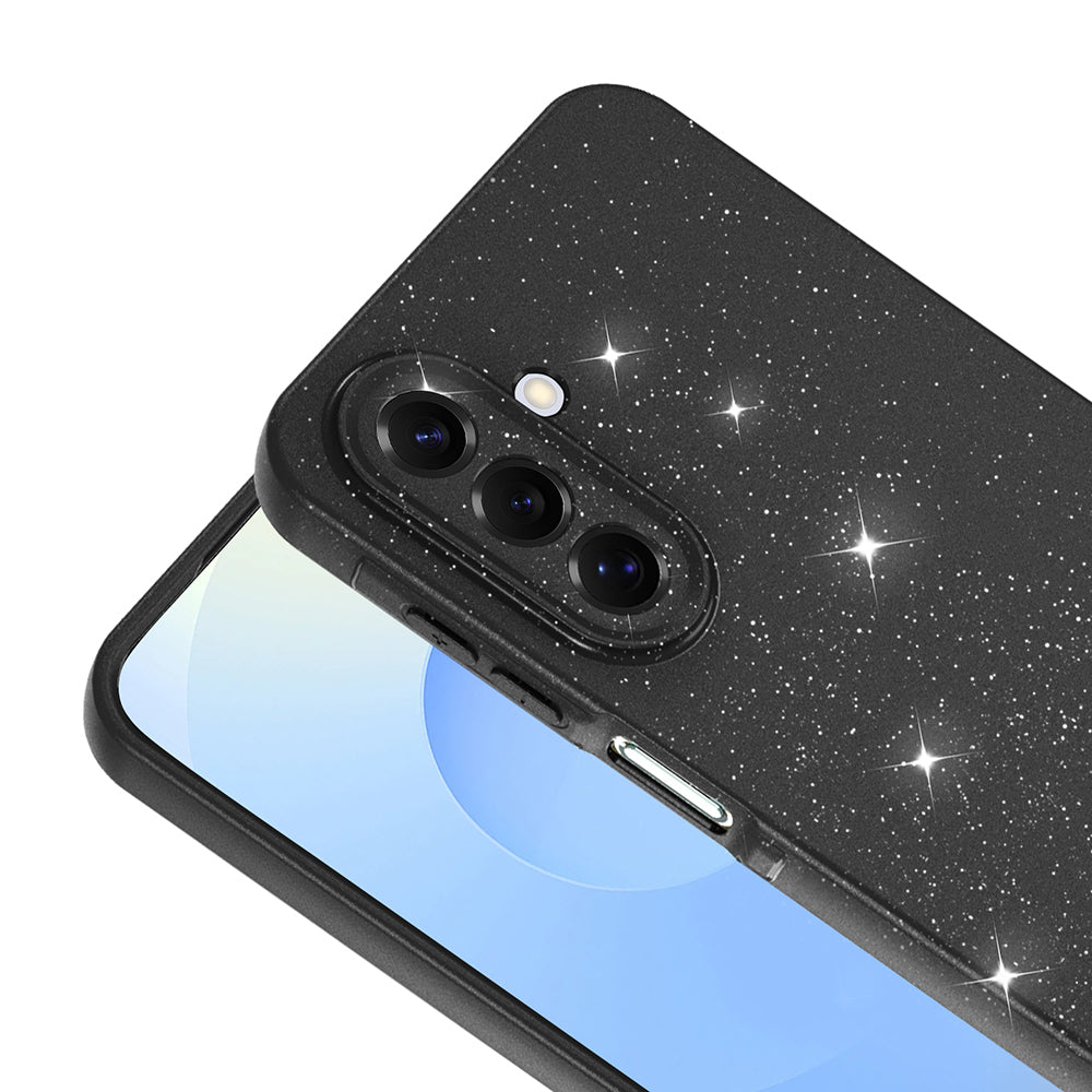 Galaxy A17 Kılıf Kamera Korumalı Simli Lüks Zore Koton Kapak Siyah