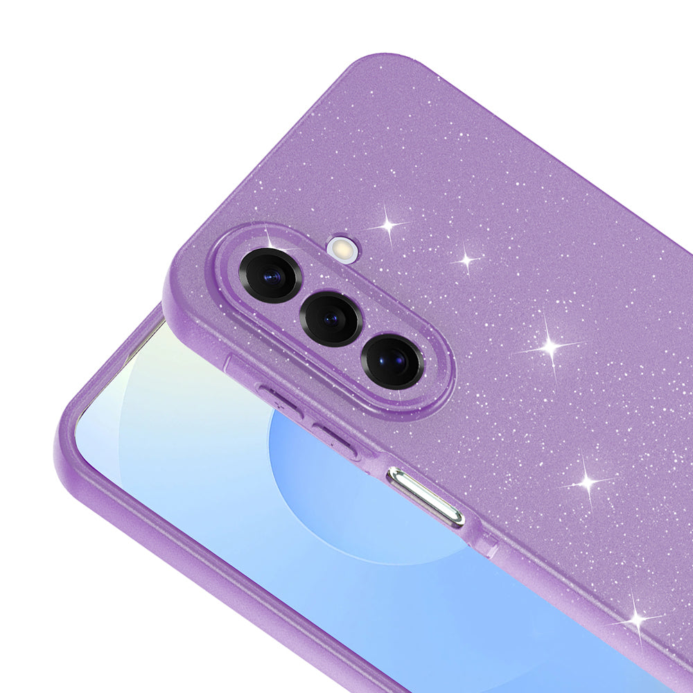 Galaxy A17 Kılıf Kamera Korumalı Simli Lüks Zore Koton Kapak Lila