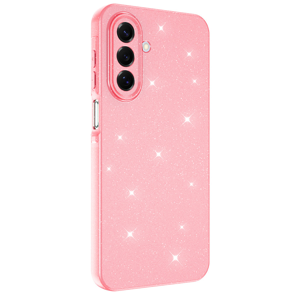 Galaxy A17 Kılıf Kamera Korumalı Simli Lüks Zore Koton Kapak Açık Pembe