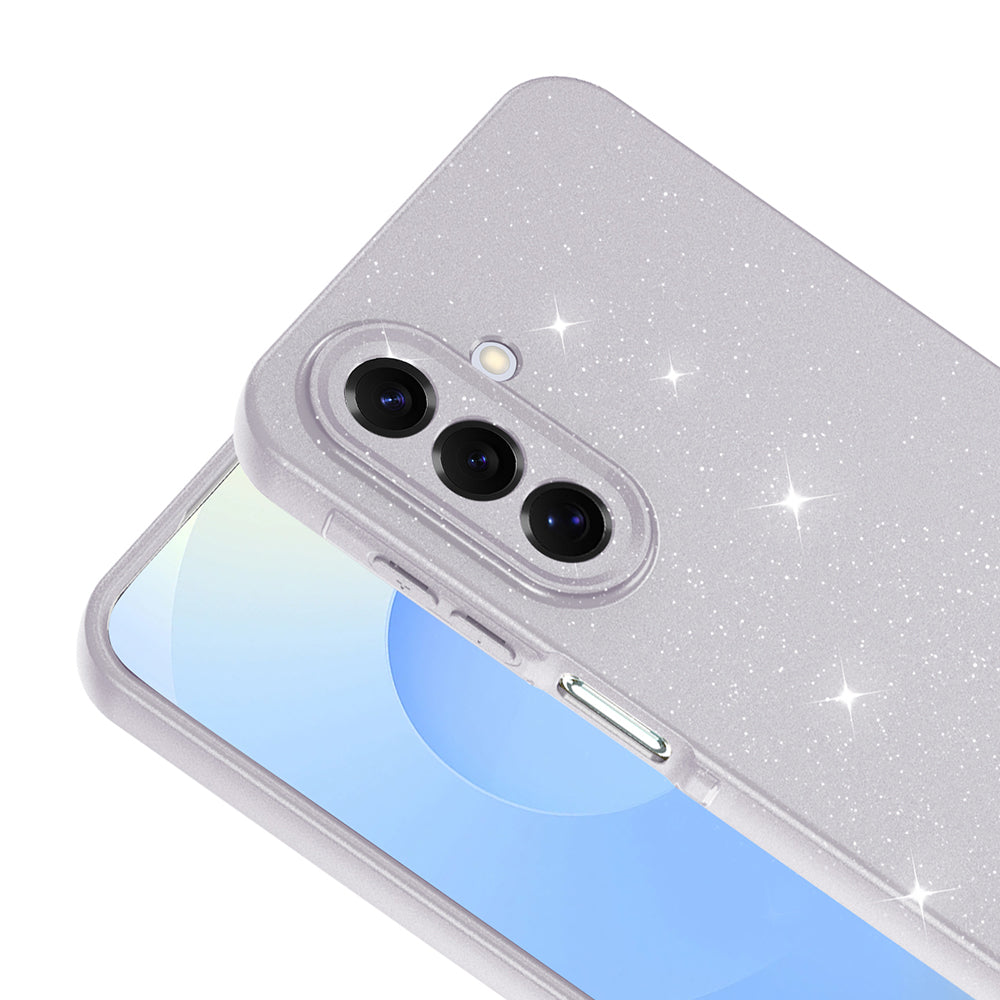 Galaxy A17 Kılıf Kamera Korumalı Simli Lüks Zore Koton Kapak Mor