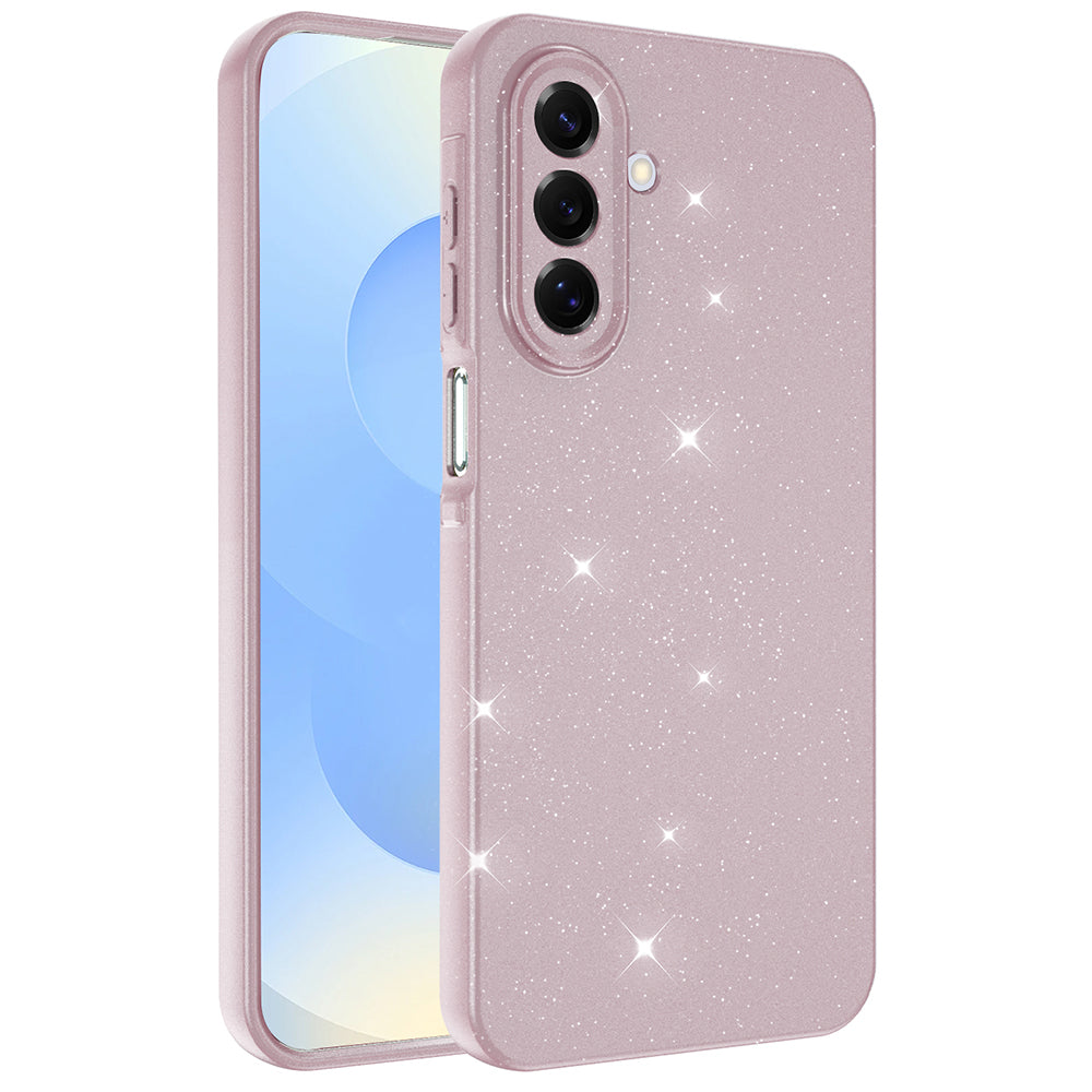 Galaxy A17 Kılıf Kamera Korumalı Simli Lüks Zore Koton Kapak Lila