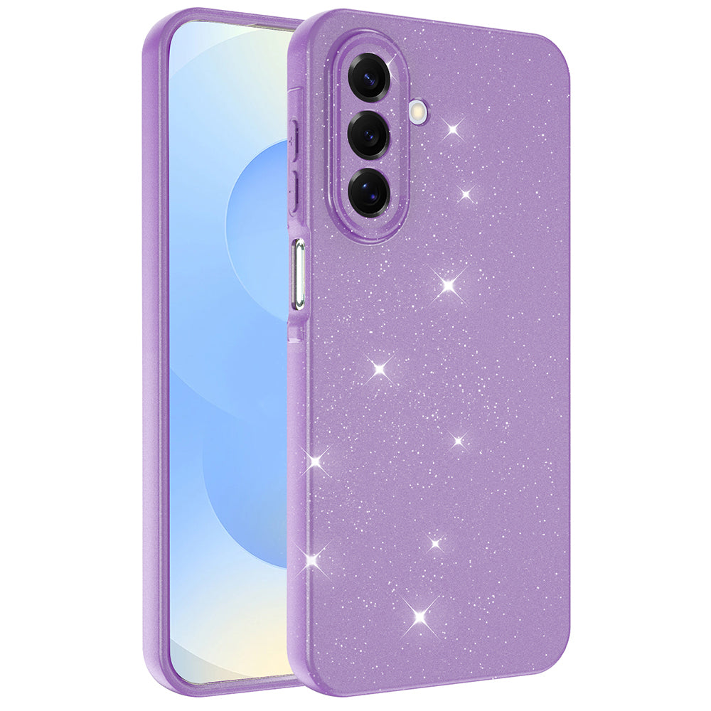 Galaxy A17 Kılıf Kamera Korumalı Simli Lüks Zore Koton Kapak Mor