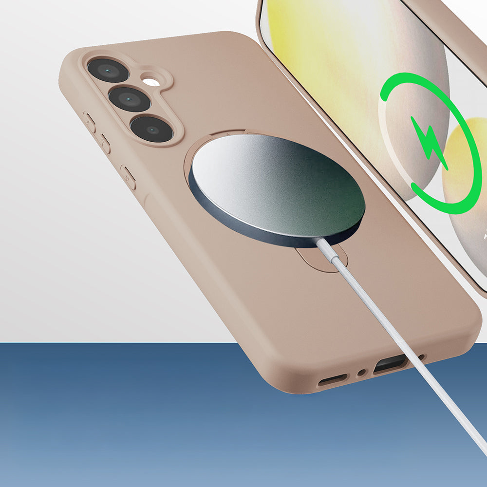 Galaxy A17 Kılıf M-safe Şarj Özellikli Standlı Zore Samara Kapak Lacivert
