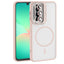 Galaxy A17 Kılıf Standlı ve Kamera Lens Hediyeli Zore Etro Kapak Pembe