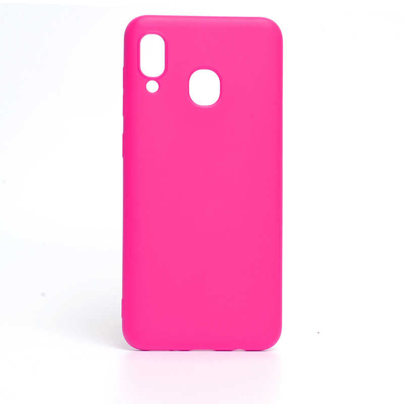 Galaxy A20 Kılıf Zore İnci Silikon Pembe Koyu