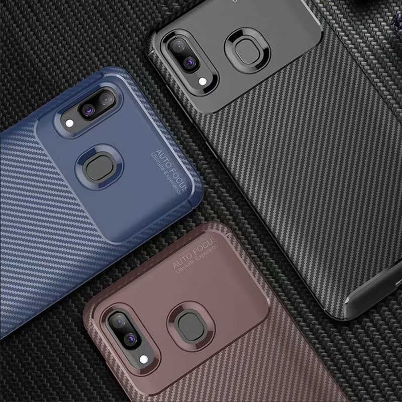 Galaxy A20 Kılıf Zore Negro Silikon Kapak Kahverengi