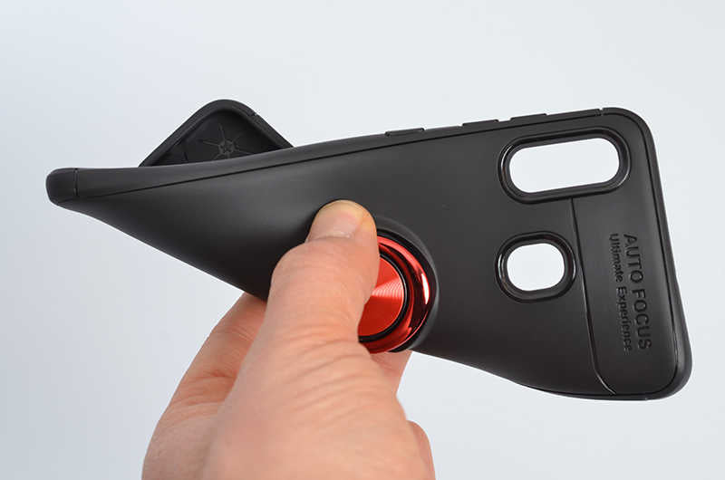 Galaxy A20 Kılıf Zore Ravel Silikon Kapak Siyah-Mavi