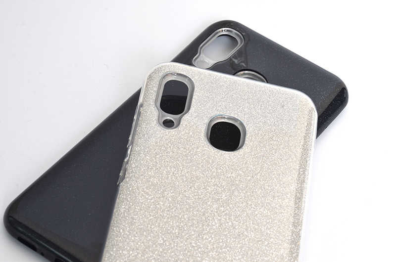 Galaxy A20 Kılıf Zore Shining Silikon Gold