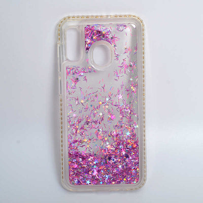 Galaxy A20 Kılıf Zore Sıralı Sıvılı Silikon Rose Gold