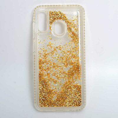 Galaxy A20 Kılıf Zore Sıralı Sıvılı Silikon Gold