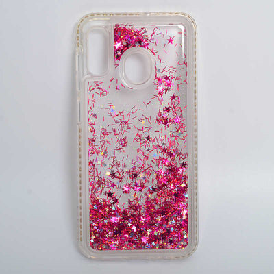 Galaxy A20 Kılıf Zore Sıralı Sıvılı Silikon Pembe