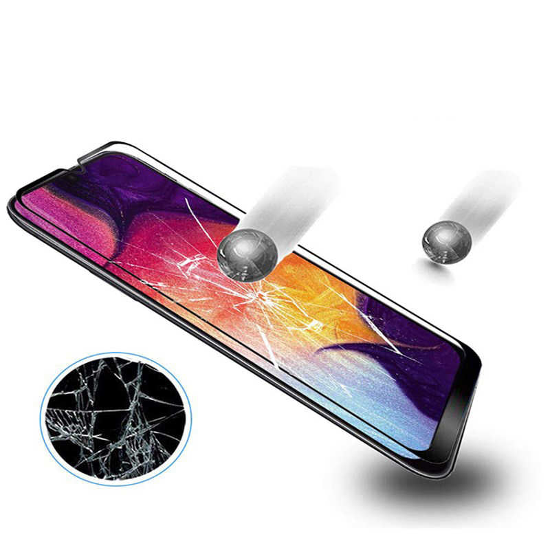Galaxy A20E Zore Kenarları Kırılmaya Dayanıklı Cam Ekran Koruyucu Siyah