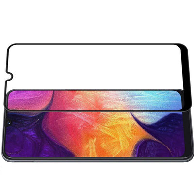 Galaxy A20E Zore Kenarları Kırılmaya Dayanıklı Cam Ekran Koruyucu Siyah