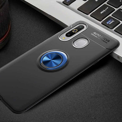 Galaxy A20S Kılıf Zore Ravel Silikon Kapak Siyah-Mavi