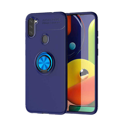 Galaxy A21 Kılıf Zore Ravel Silikon Kapak Siyah-Kırmızı