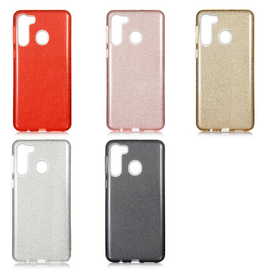 Galaxy A21 Kılıf Zore Shining Silikon Gold