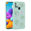 Galaxy A21S Kılıf Kabartma Figürlü Parlak Zore Toys Silikon Kapak Açık Yeşil