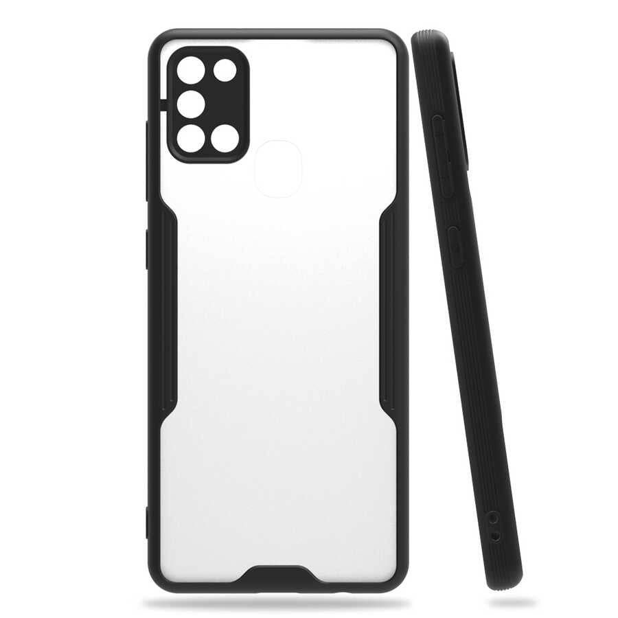 Galaxy A21S Kılıf Zore Parfe Kapak Siyah