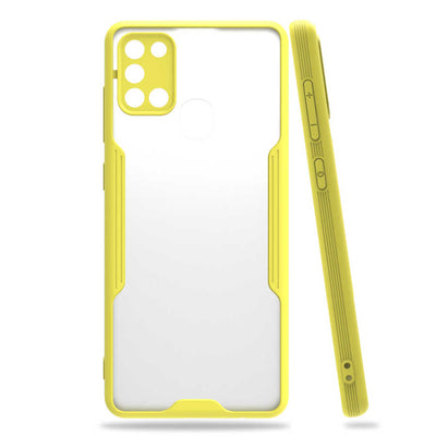 Galaxy A21S Kılıf Zore Parfe Kapak Sarı