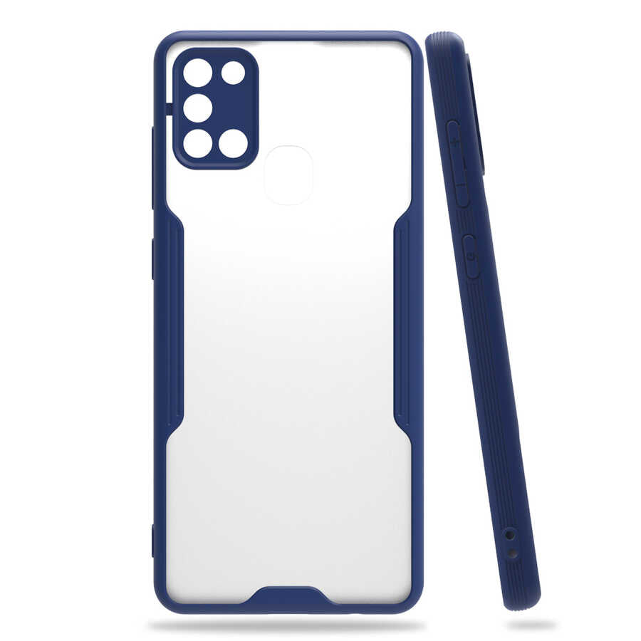 Galaxy A21S Kılıf Zore Parfe Kapak Lacivert