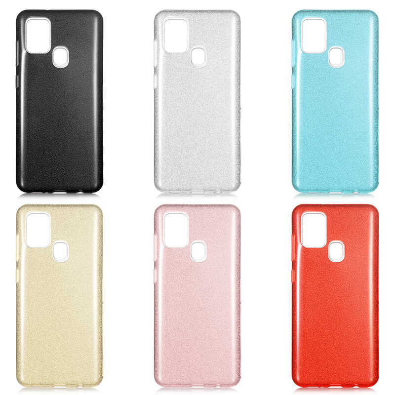 Galaxy A21S Kılıf Zore Shining Silikon Mor
