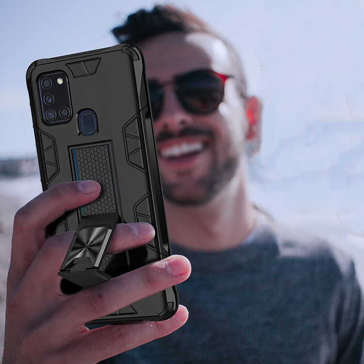 Galaxy A21S Kılıf Zore Volve Kapak Rose Gold