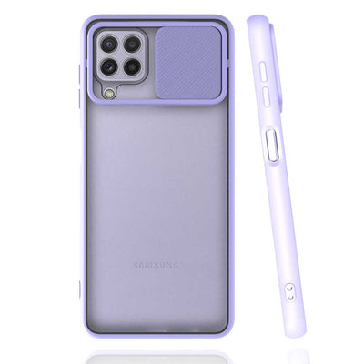 Galaxy A22 4G Kılıf Zore Lensi Kapak Lila