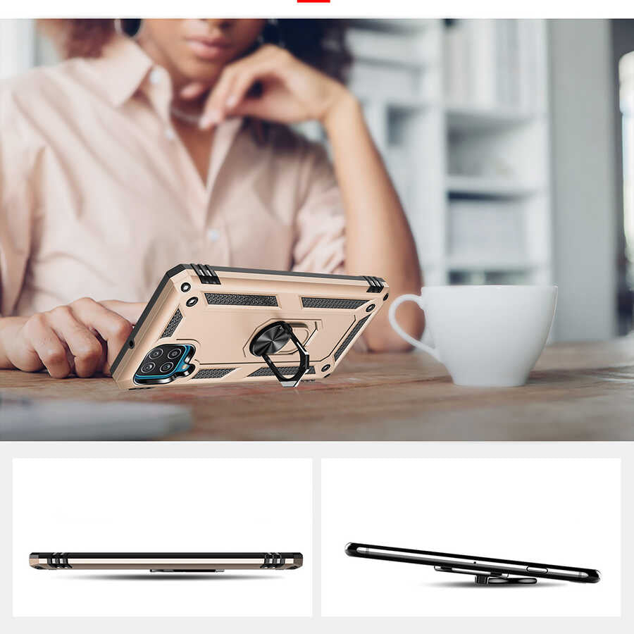 Galaxy A22 4G Kılıf Zore Vega Kapak Rose Gold