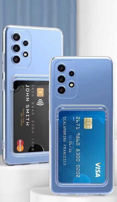 Galaxy A23 Kılıf Kartlıklı Şeffaf Zore Setra Clear Silikon Kapak Renksiz