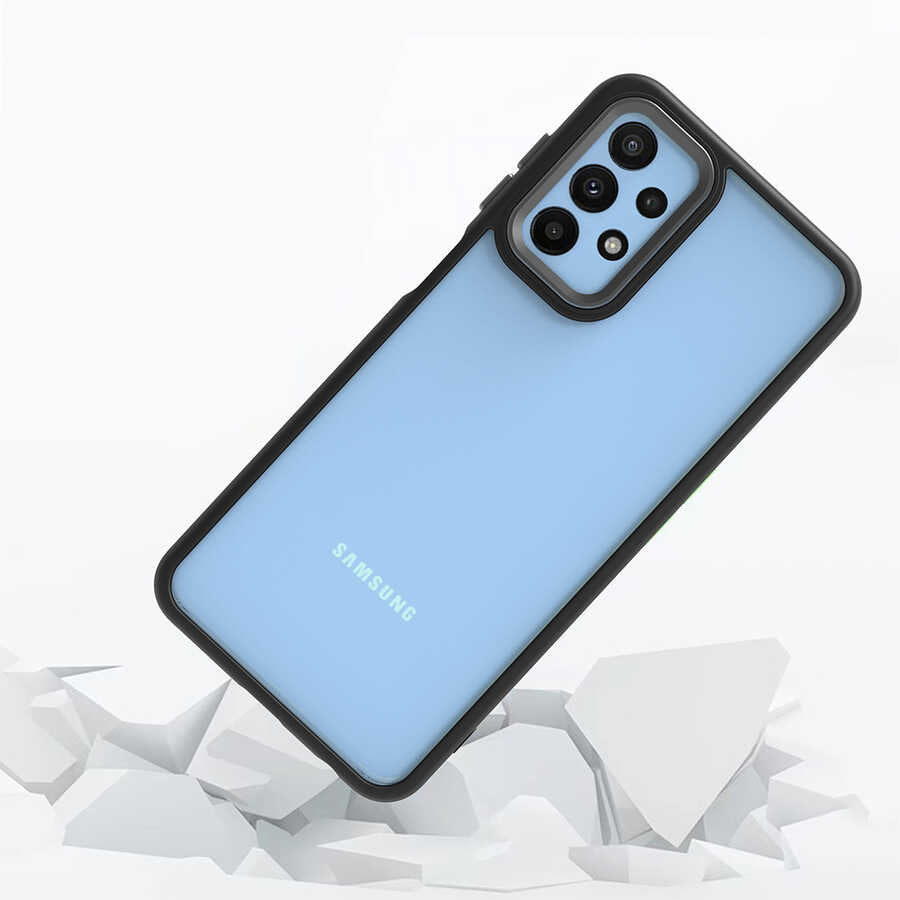 Galaxy A23 Kılıf Zore Flora Kapak Mavi