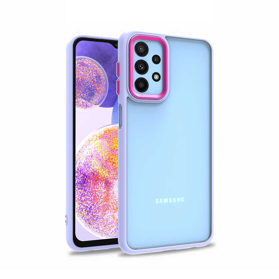 Galaxy A23 Kılıf Zore Flora Kapak Lila