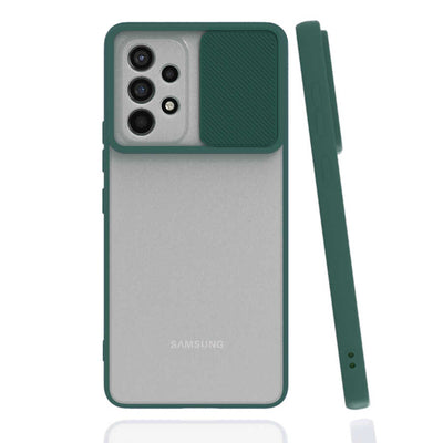 Galaxy A23 Kılıf Zore Lensi Kapak Koyu Yeşil