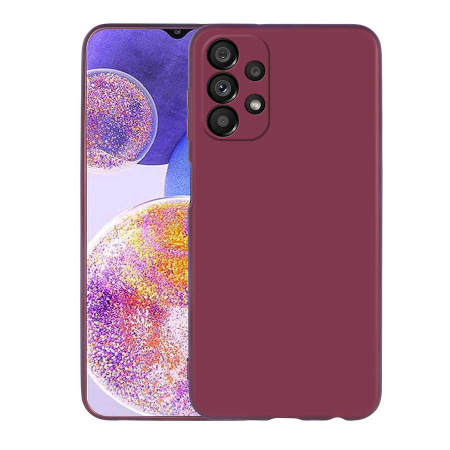 Galaxy A23 Kılıf Zore Premier Silikon Kapak Mürdüm
