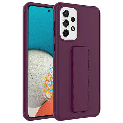 Galaxy A23 Kılıf Zore Qstand Kapak Mürdüm