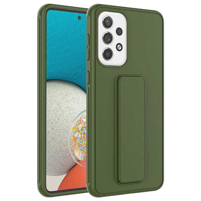 Galaxy A23 Kılıf Zore Qstand Kapak Koyu Yeşil
