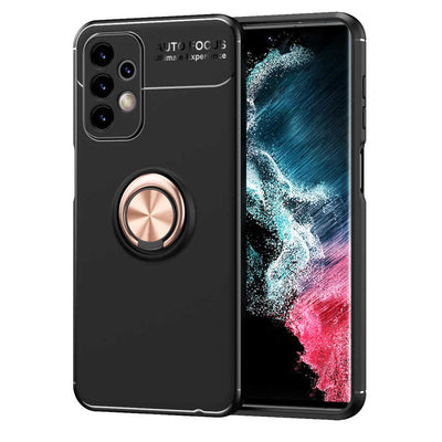 Galaxy A23 Kılıf Zore Ravel Silikon Kapak Siyah-Rose Gold