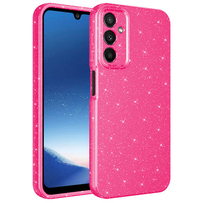 Galaxy A24 Kılıf Kamera Korumalı Simli Lüks Zore Koton Kapak Pembe