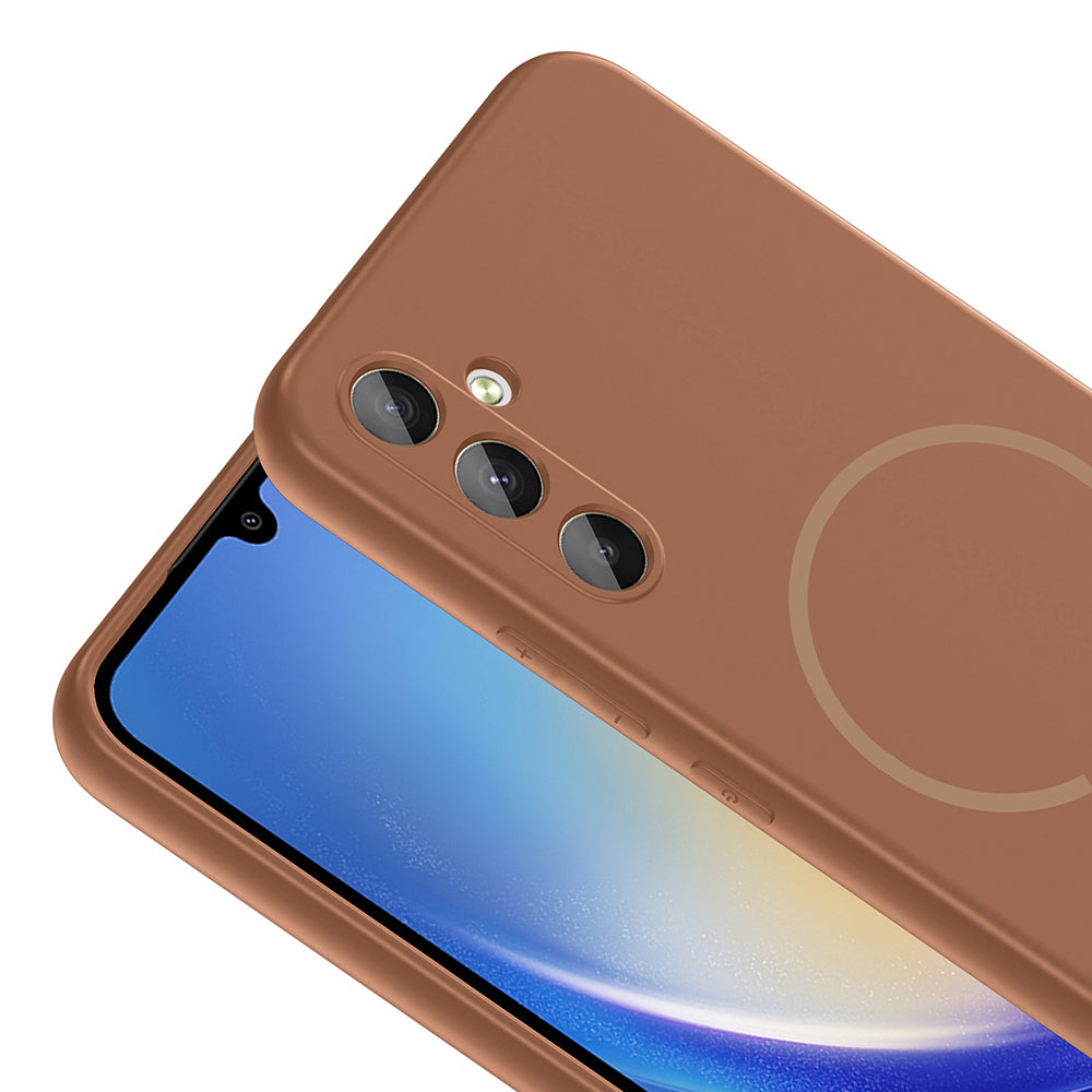 Galaxy A24 Kılıf M-safe Şarj Özellikli Zore Meta Kapak Titanyum-Gri